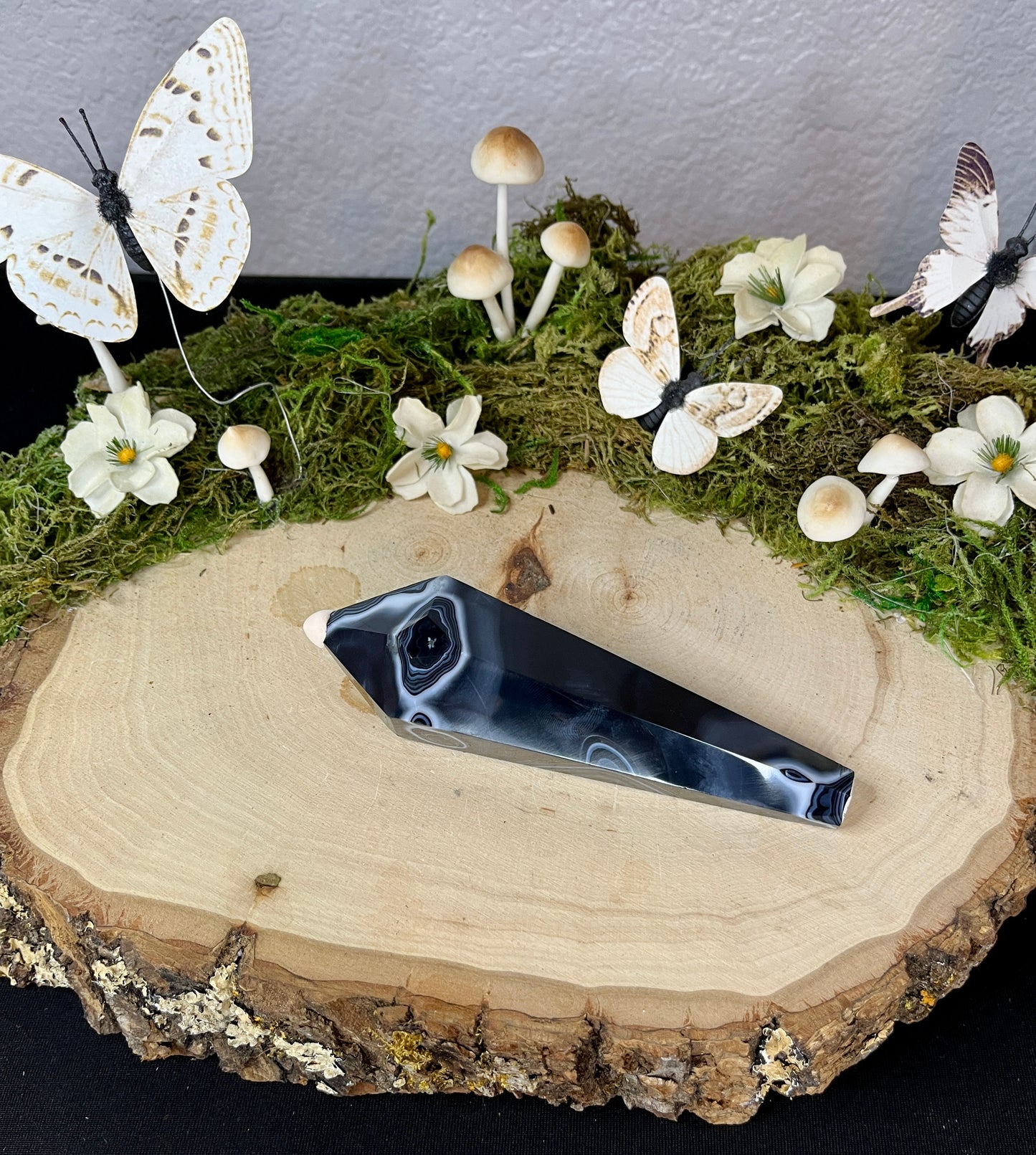 Black Agate Wand and Stand