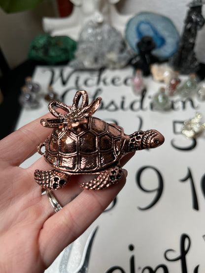 Rose Gold Turtle Sphere Holder