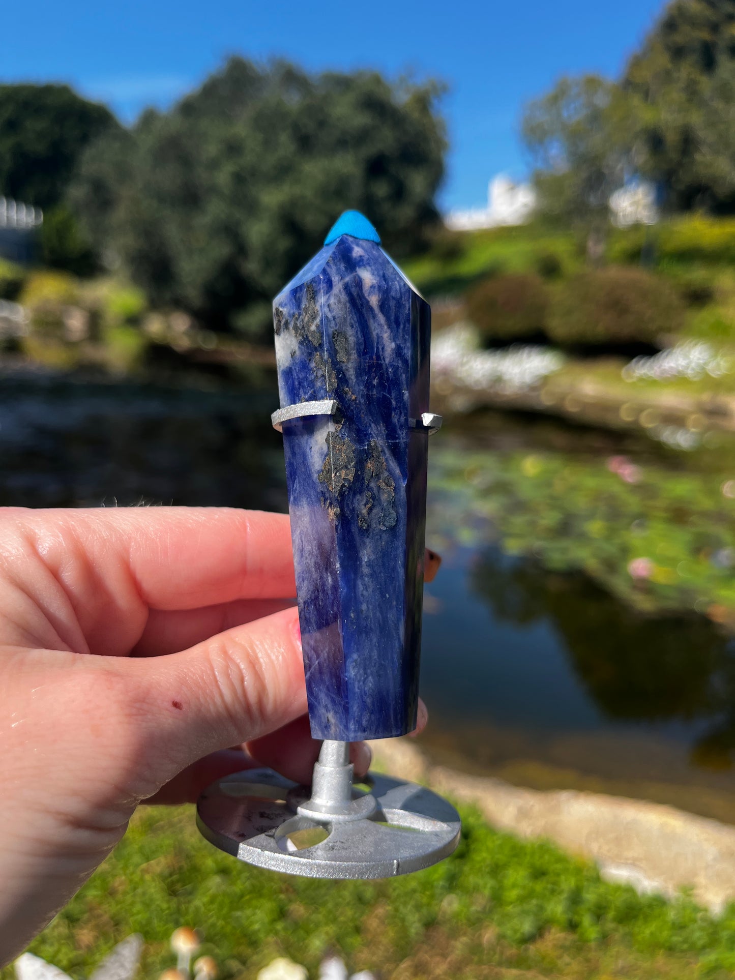 Sodalite Wand and Stand