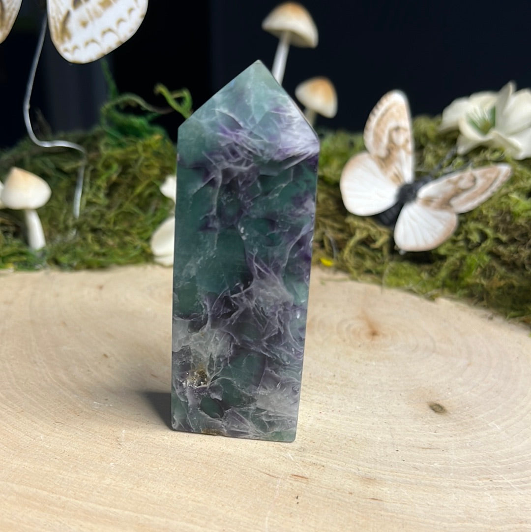 Snowflake Fluorite Point