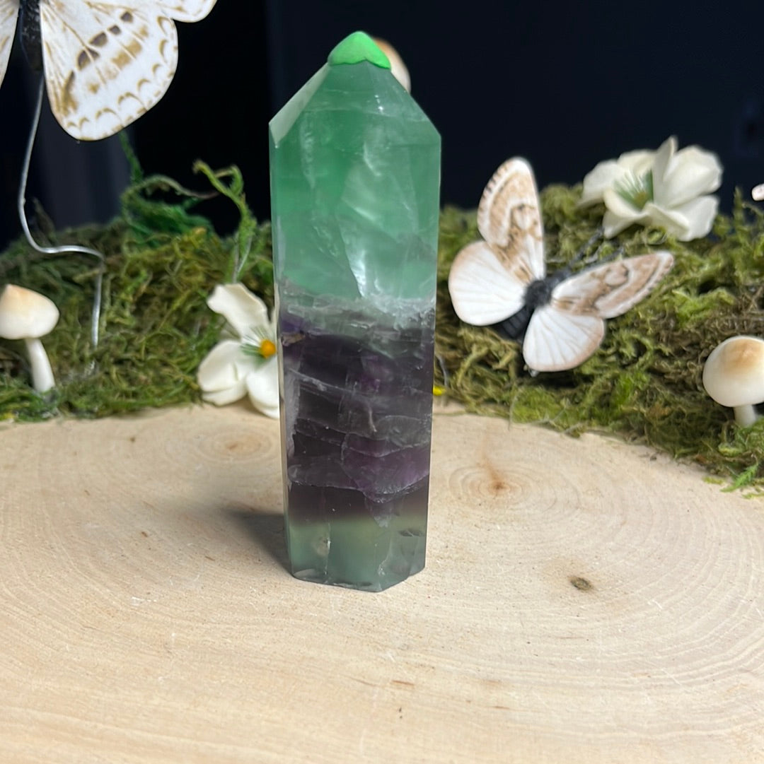 Snowflake Fluorite Point