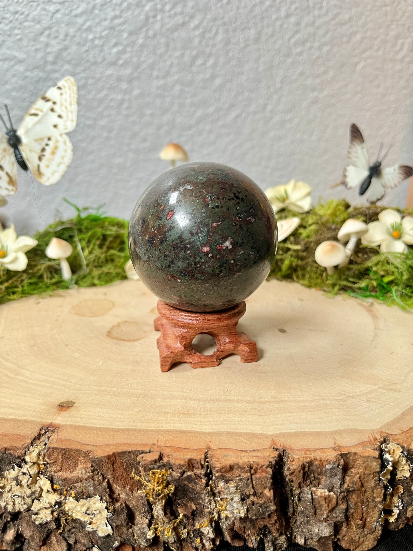 Plum Blossom Jasper Sphere