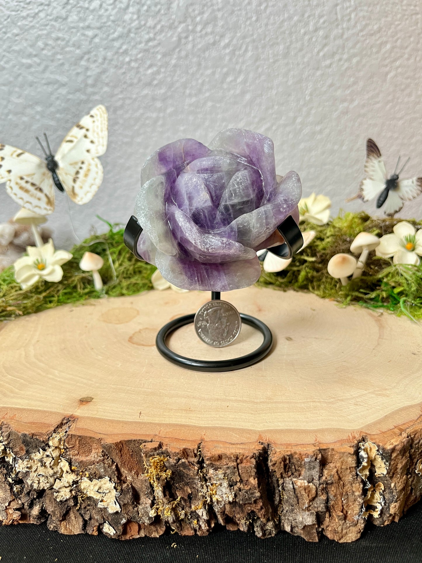 Fluorite Rose and Stand