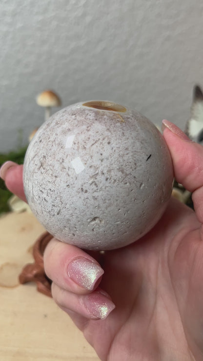 Pink Amethyst and Flower Agate Sphere