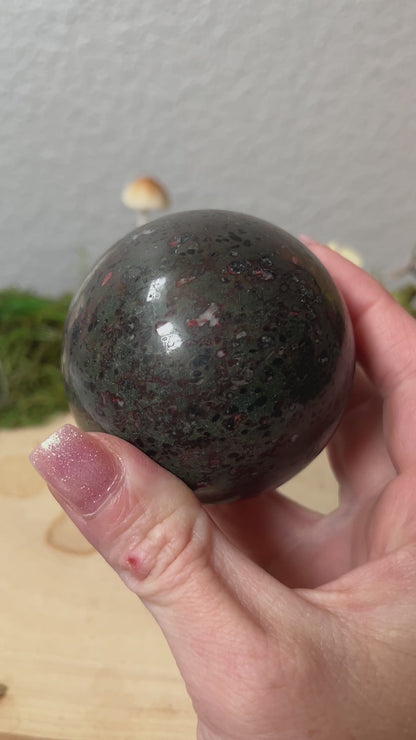 Plum Blossom Jasper Sphere